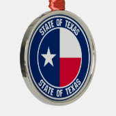 Texas Round Emblem Metalen Ornament (Rechts)