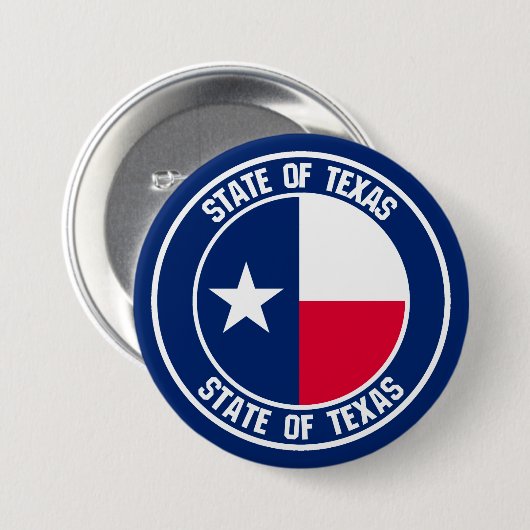 Texas Round Emblem Ronde Button 7,6 Cm (Voorkant /achterkant)