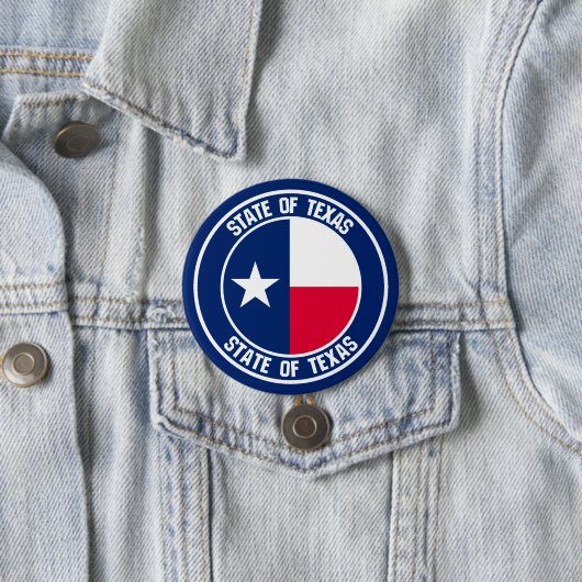 Texas Round Emblem Ronde Button 7,6 Cm (In situ)