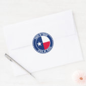 Texas Round Emblem Ronde Sticker (Envelop)