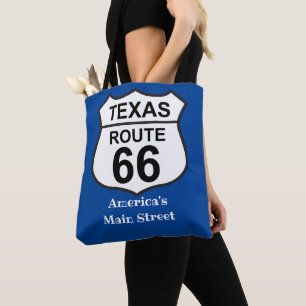 Texas Route 66 America's Main Street Dames Schoude Tote Bag
