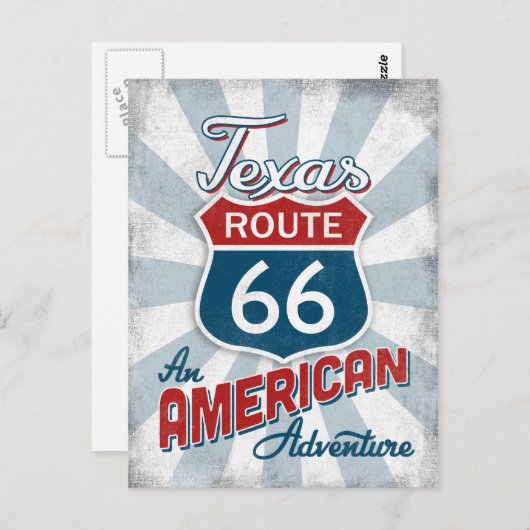 Texas Route 66  Amerika Briefkaart (Voorkant / Achterkant)