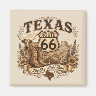 Texas Route 66 Big Sky Fridge Aandenken Magneet