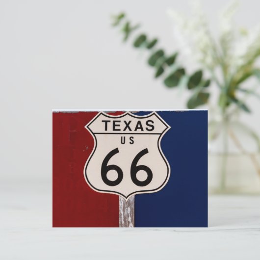 Texas Route 66 Briefkaart (Staand voorkant)