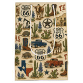 Texas Route 66 cadeau Rodeo Medium Cadeauzakje (Achterkant)