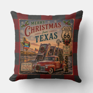 Texas Route 66 Christmas Roadhouse Kussen
