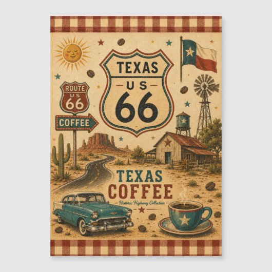 Texas Route 66 Coffee Loyalty Cafe Stijl (Voorkant)