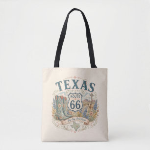 Texas Route 66 Cowgirl Roadtrip Westerse Stijl Tote Bag