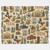 Texas Route 66 Cozy Ranch Trail Fleece Deken (Voorkant (Horizontaal))