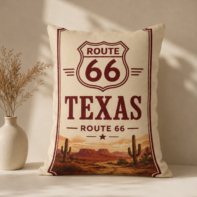 Texas Route 66 Desert Lodge Accent Decoratie Kussen (Creator heeft geüpload)