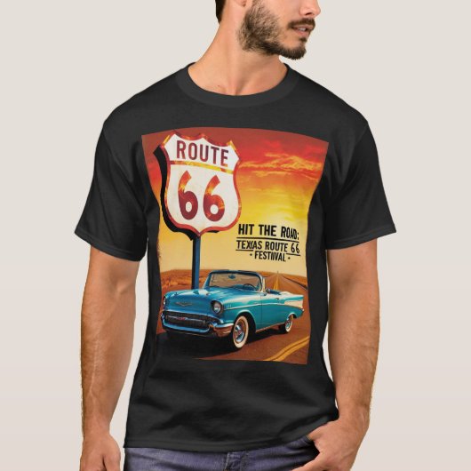Texas Route 66 Festival – T-shirt (Voorkant)