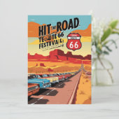 texas route 66 FESTIVAL UITNODIGING KAART (Staand voorkant)