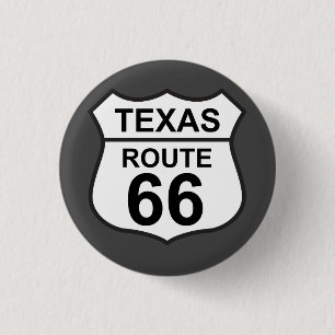 Texas Route 66 Hwy Sign Ronde Button 3,2 Cm