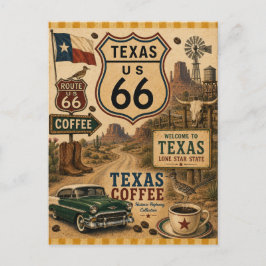 Texas Route 66 Lone Star Vakantie Weg Feestdagenkaart