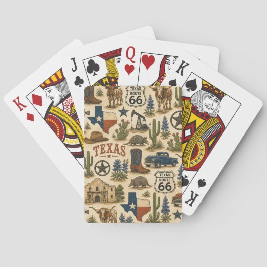 Texas Route 66 Lucky Longhorn Pokerkaarten (Achterkant)