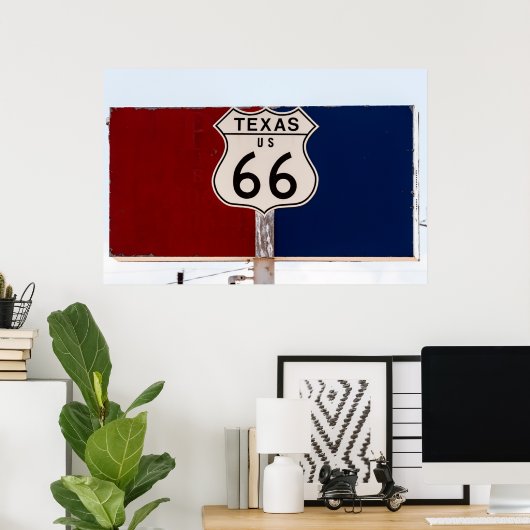  Texas Route 66 Poster (Thuiskantoor)