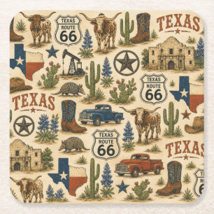 Texas Route 66 Ranch Drinktjes Kartonnen Onderzetters