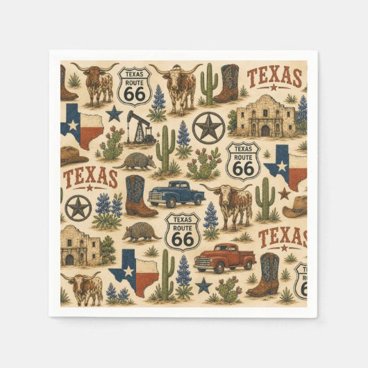 Texas Route 66 Ranch Tafel Servet (Voorkant)