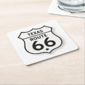 Texas Route 66 Retro White Shield Onderzetter (Schuin)