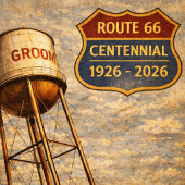 Texas Route 66 Scheve Toren Poster