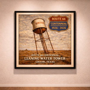 Texas Route 66 Scheve Toren Poster