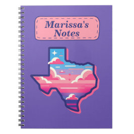 Texas Roze en Blauwe Suikerspinhemels Notitieboek