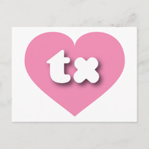 Texas roze hart - Ik hou van tx Briefkaart