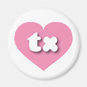 Texas roze hart - Ik hou van tx Magneet (Voorkant)