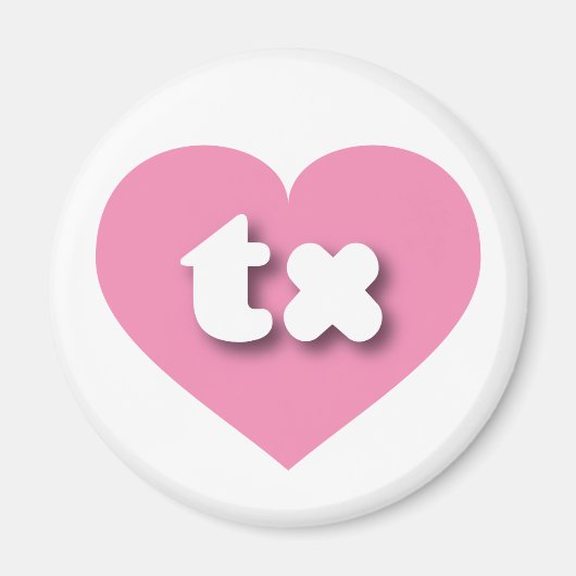 Texas roze hart - Ik hou van tx Magneet (Voorkant)