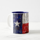 Texas Rusted Lone Star State Flag Tweekleurige Koffiemok (Voorkant links)