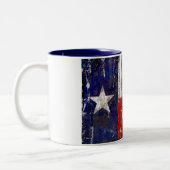 Texas Rusted Lone Star State Flag Tweekleurige Koffiemok (Links)