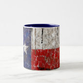 Texas Rusted Lone Star State Flag Tweekleurige Koffiemok (Center)