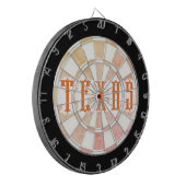 TEXAS  rustieke stijl Oranje tekst Dartbord (Voorkant Links)