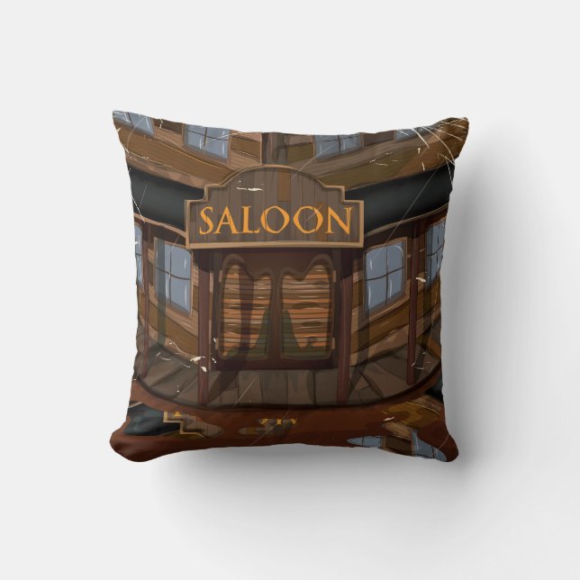 Texas Saloon bar vakantieposter Kussen (Voorkant)