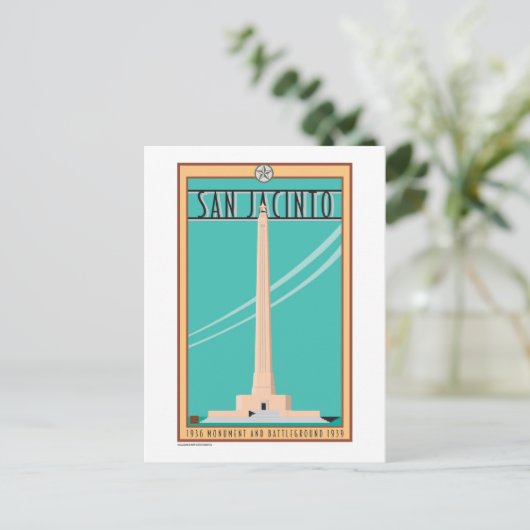 TEXAS-San Jacinto Monument Briefkaart (Staand voorkant)