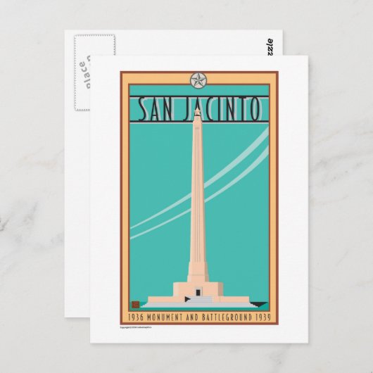 TEXAS-San Jacinto Monument Briefkaart (Voorkant / Achterkant)