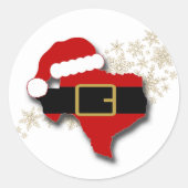 Texas Santa Belt en gouden sneeuwvlokken Ronde Sticker (Voorkant)