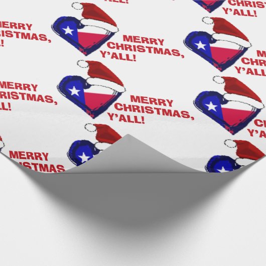 Texas Santa - Vrolijke Kerstmis Y'all! Cadeaupapier (Hoek)