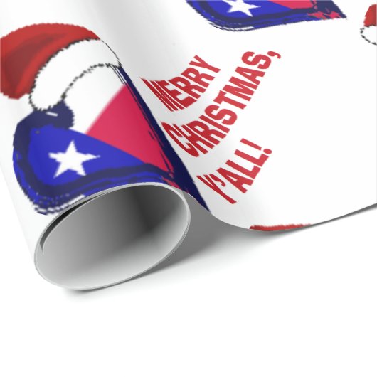 Texas Santa - Vrolijke Kerstmis Y'all! Cadeaupapier (Rol Hoek)