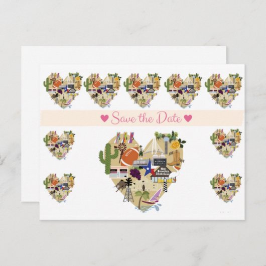 Texas Save the Date Briefkaart (Voorkant / Achterkant)