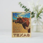 Texas Save the Date Country Western Aankondigingskaart (Staand voorkant)