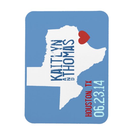 Texas Save the Date -  stad Magneet (Verticaal)