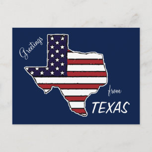 Texas schets Amerikaanse vlag aanpasbaar briefkaar Briefkaart
