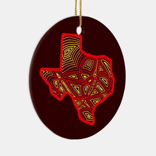 Texas Scribbleprint Art Keramisch Ornament (Rechts)
