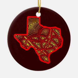 Texas Scribbleprint Art Keramisch Ornament