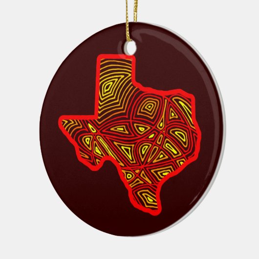 Texas Scribbleprint Art Keramisch Ornament (Links)