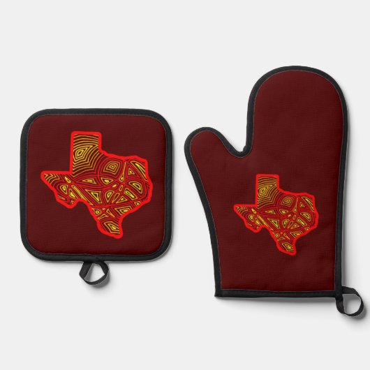 Texas Scribbleprints Ovenwant & Pannenlap Set (Voorkant)