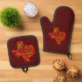 Texas Scribbleprints Ovenwant & Pannenlap Set (Top down)