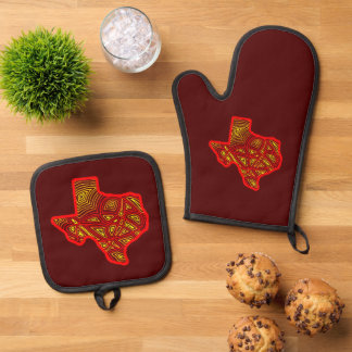 Texas Scribbleprints Ovenwant & Pannenlap Set