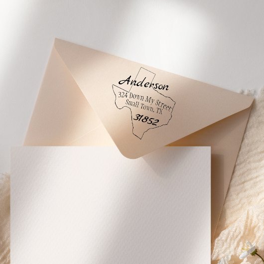 Texas Script Familienaam Zelfinktende Stempel